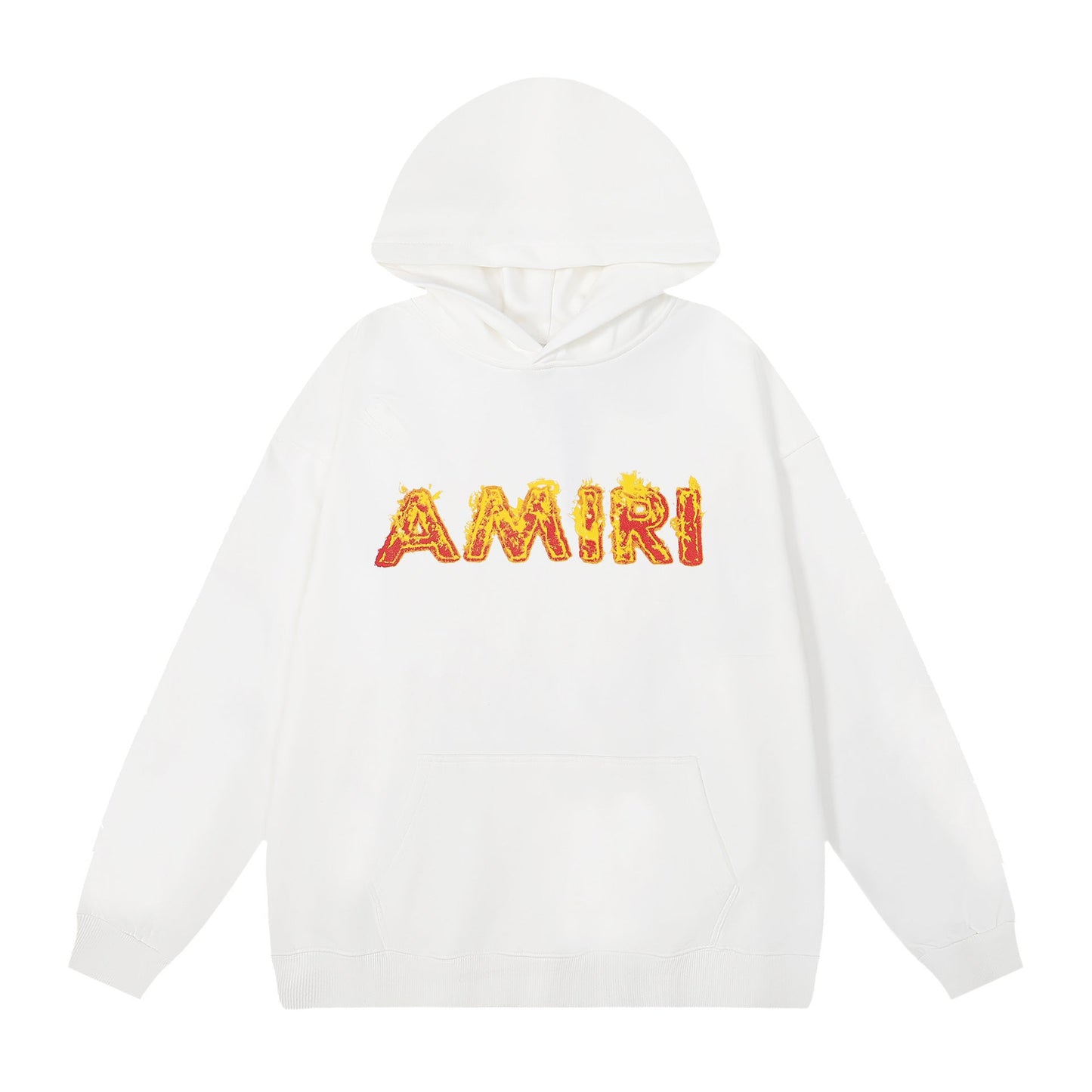 Amiri Hoodie AMI Flame Letter Print Pullover Hooded Sweater Men and Women