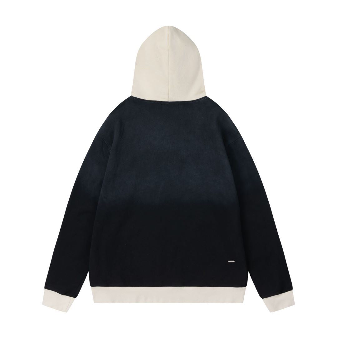 Amiri Hoodie AMI embroidery done old contrasting color hooded sweater for men and women