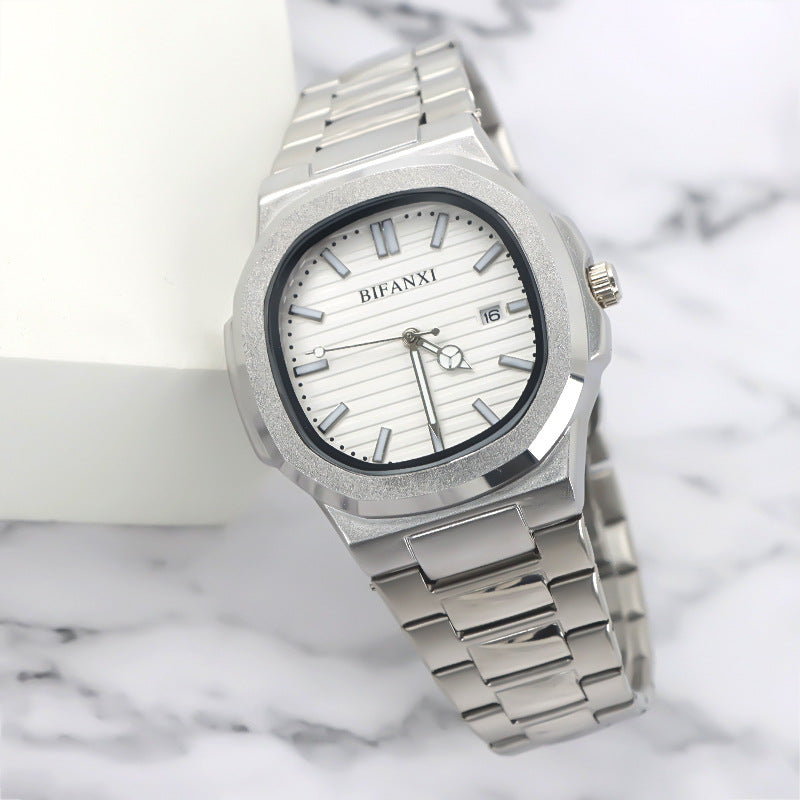 Men's Watches Steel Strap Quartz Watch Waterproof Butterfly Buckle Alloy Watch Watch