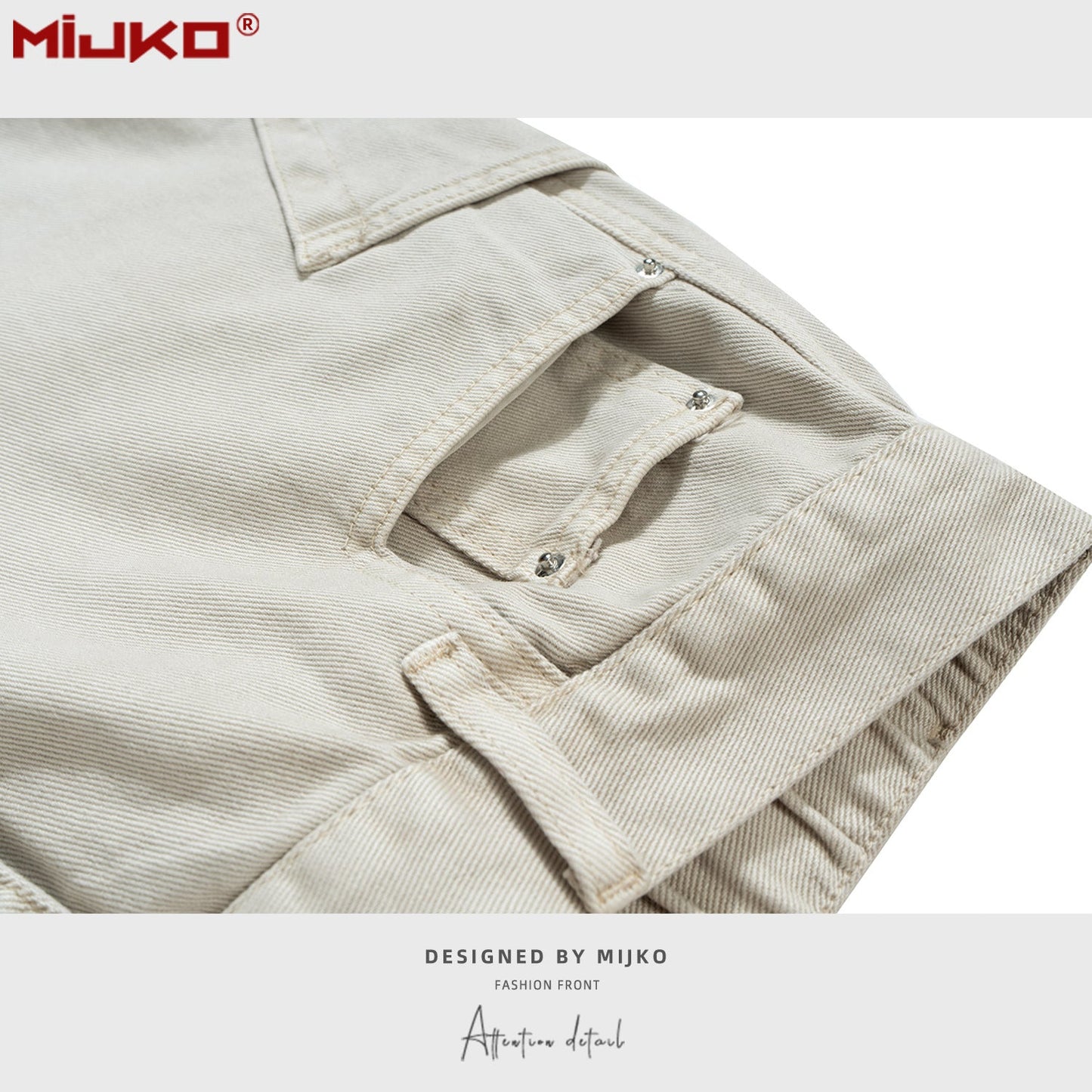 MIJKO Mens Vintage Pants Stretch Waist Straight Jeans