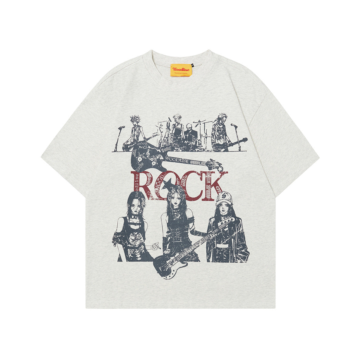 Unisex T-shirts Summer Painting Band Men's Loose Short Sleeve T-Shirt