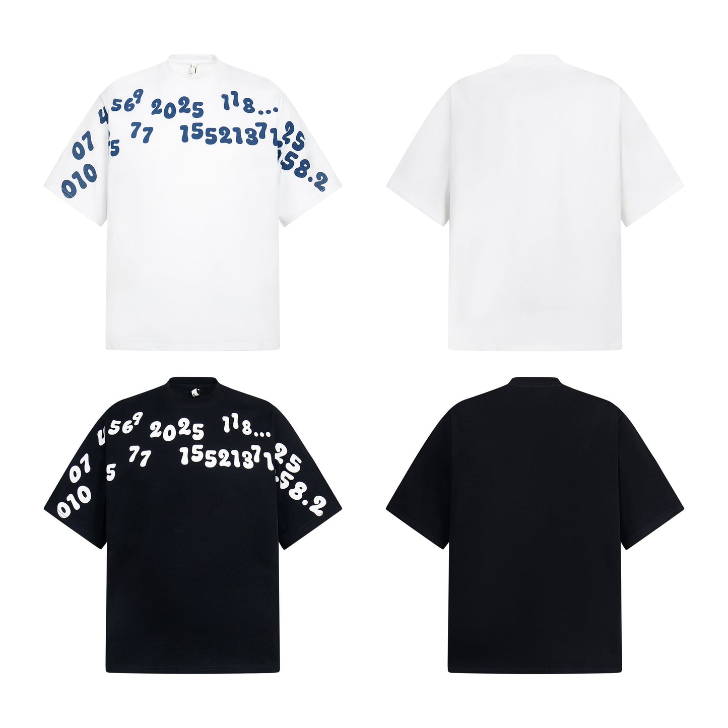 Unisex T-shirts Street Vintage Alphabet Pattern Men's Loose Short Sleeve T-Shirt