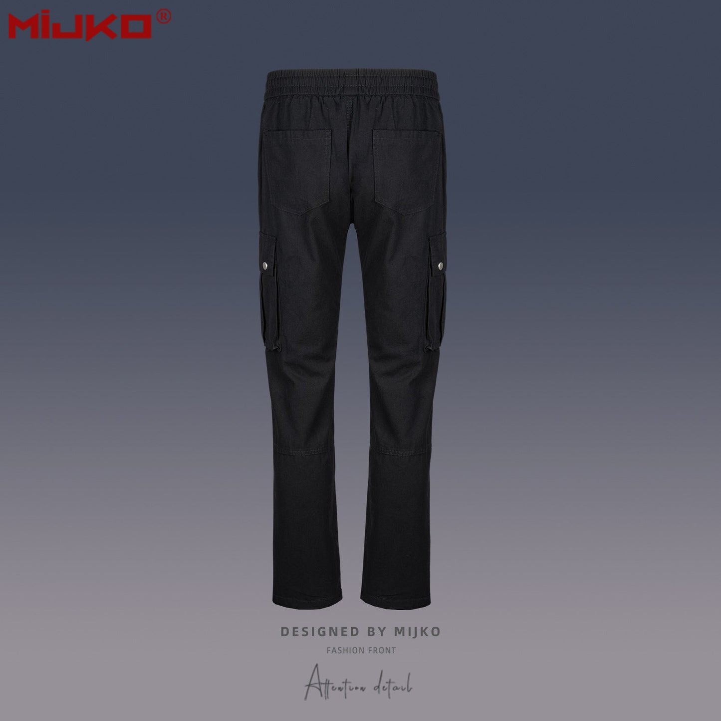 MIJKO Mens Vintage Pants zip-down Optional Wide-footed Slacks