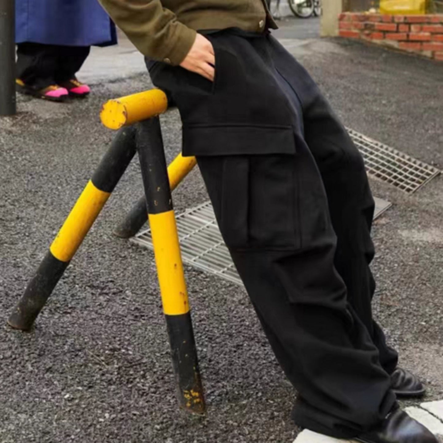 MIJKO Men Vintage Pants Large Pocket Casual Pants