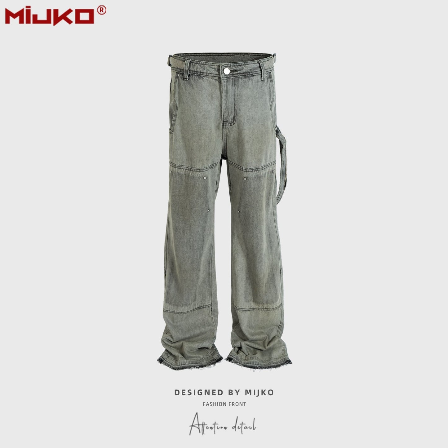 MIJKO Men's Vintage Pants Distress Unisex Pants