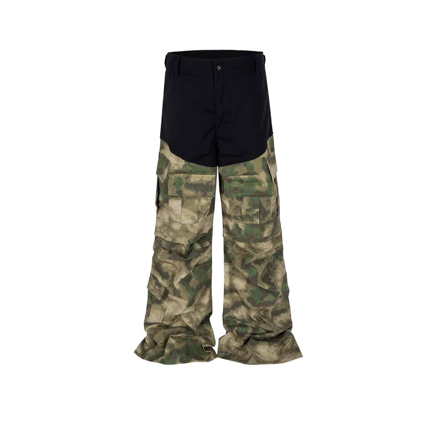 MIJKO Men's Vintage Pants MIJKO Men's Women's Camouflage Tooling Micro-wide-footed Casual Pants