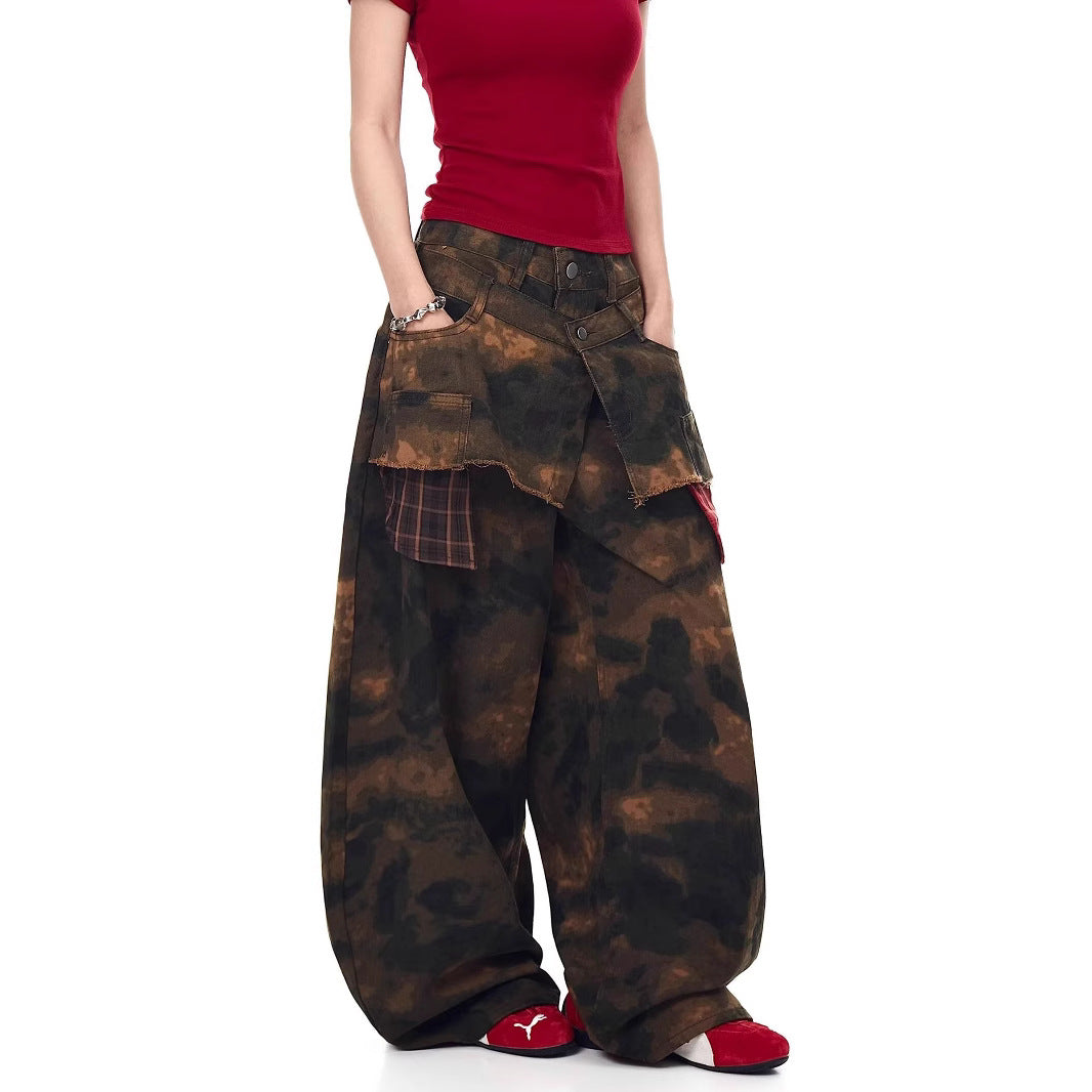Women jeans high waist loose wide leg pants