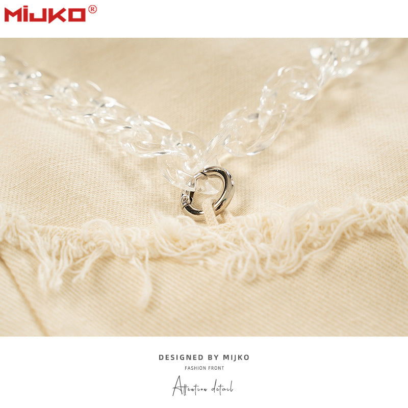 MIJKO Mens Vintage Pants Chain Embellished Drawstring Casual Bootcut Pants