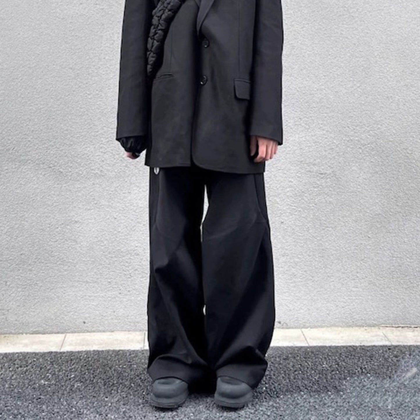 MIJKO Men's Vintage Pants MIJKO Men's Trousers Wide Tube High Street Wide Foot Pants Tide