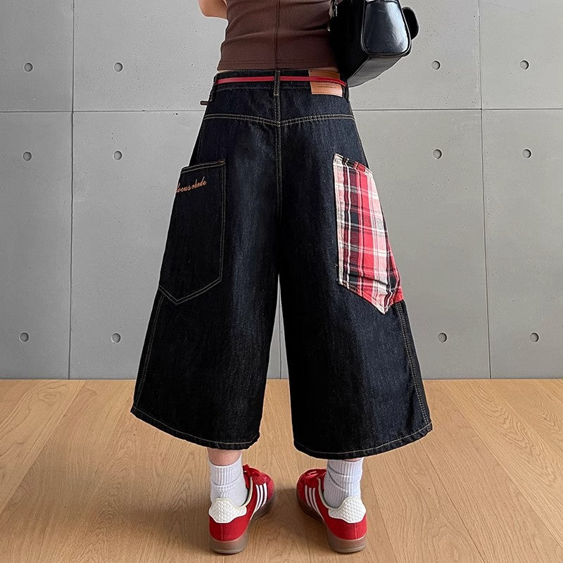 Women jeans retro cropped pants