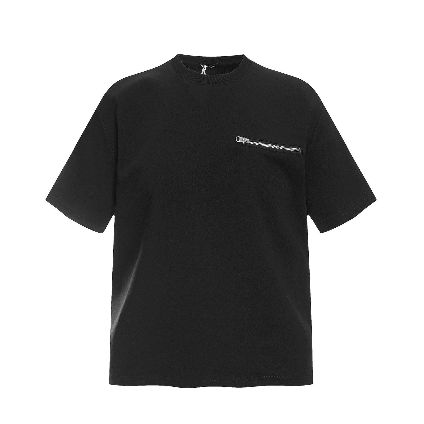 Unisex T-shirts Zipper Design Loose Simple High-end T-shirt