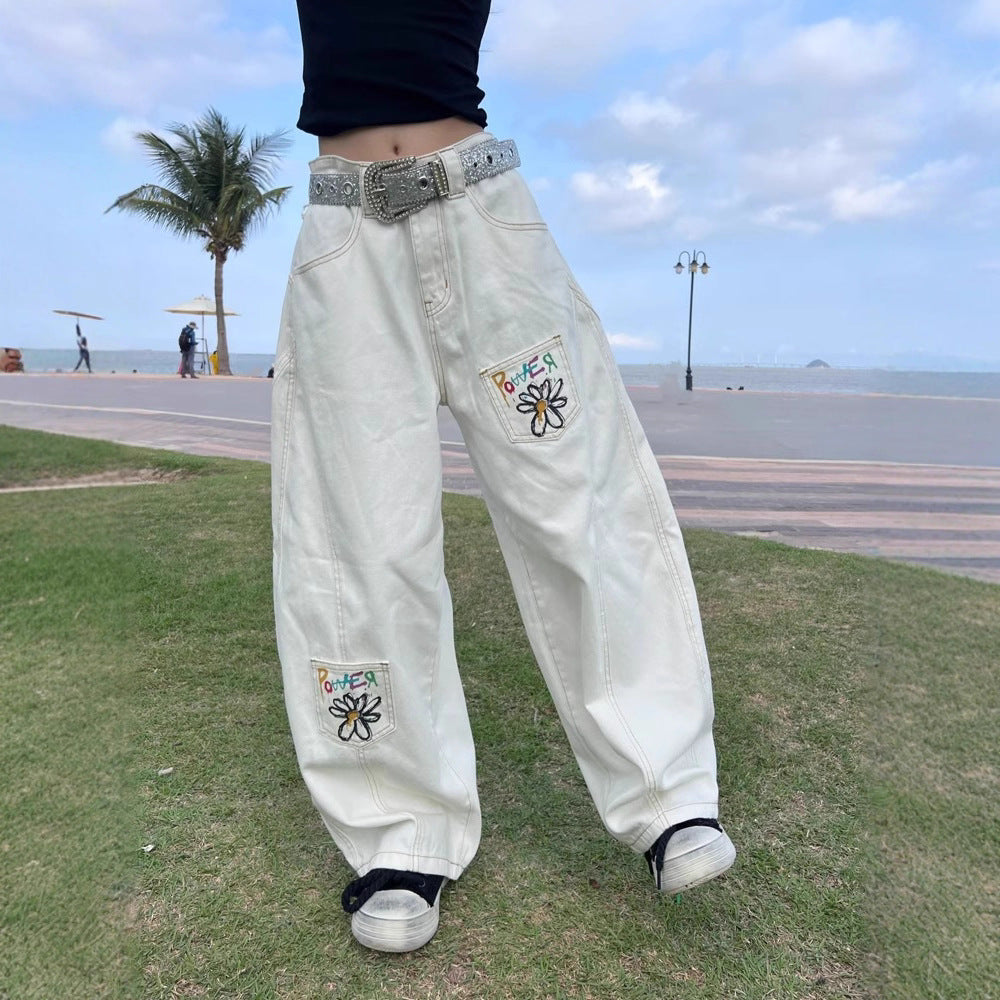 Women jeans retro women summerloosepants