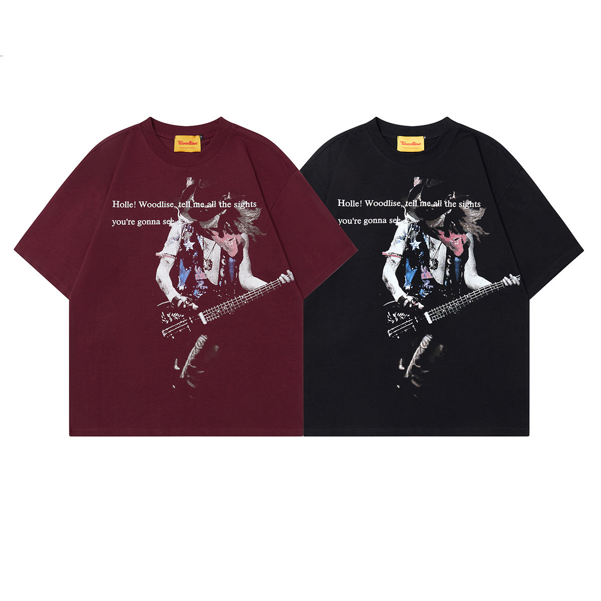 Unisex T-shirts Summer Rock Figure Men's Loose Short Sleeve T-Shirt