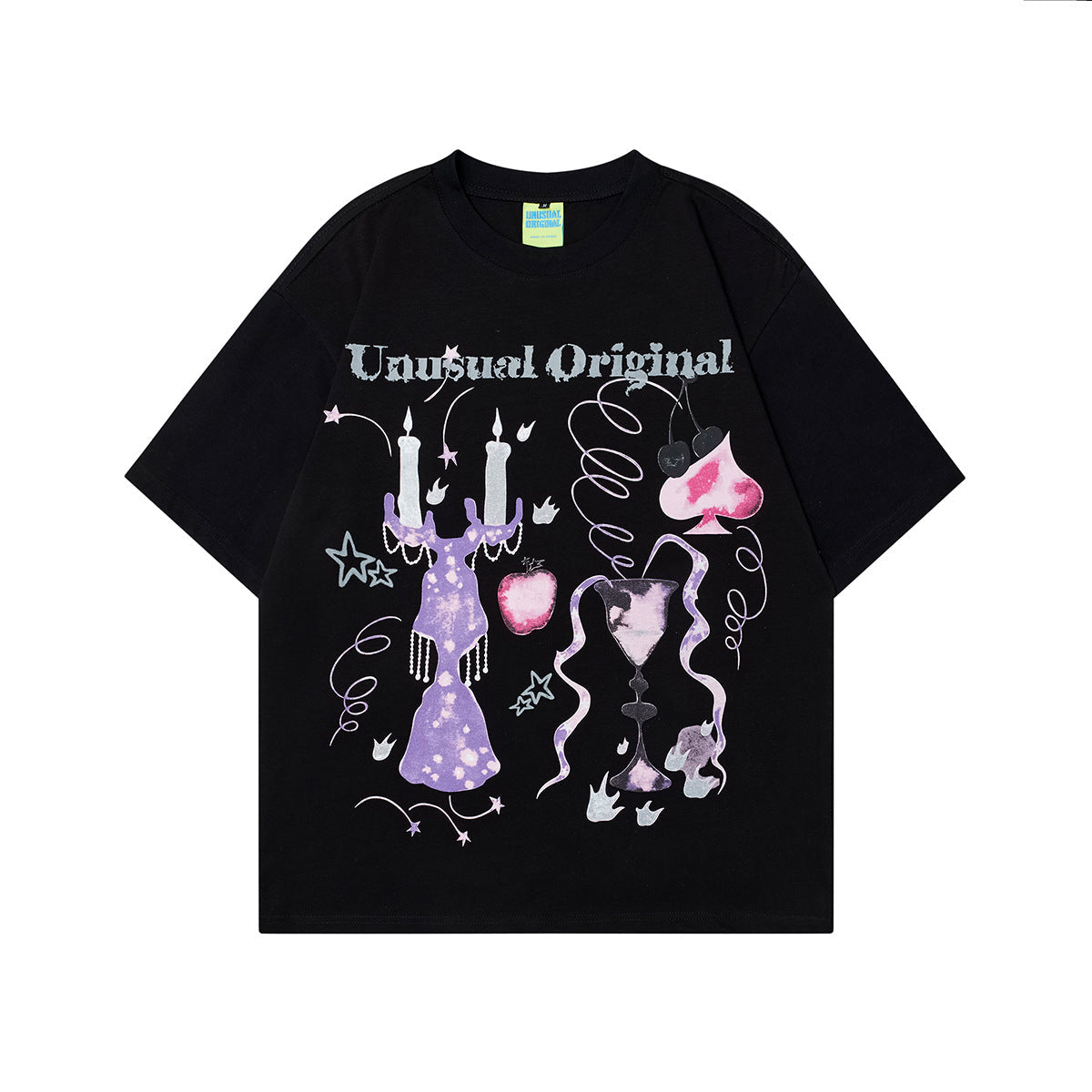 Unisex T-shirts Summer Painting Men's Loose Short Sleeve T-Shirt