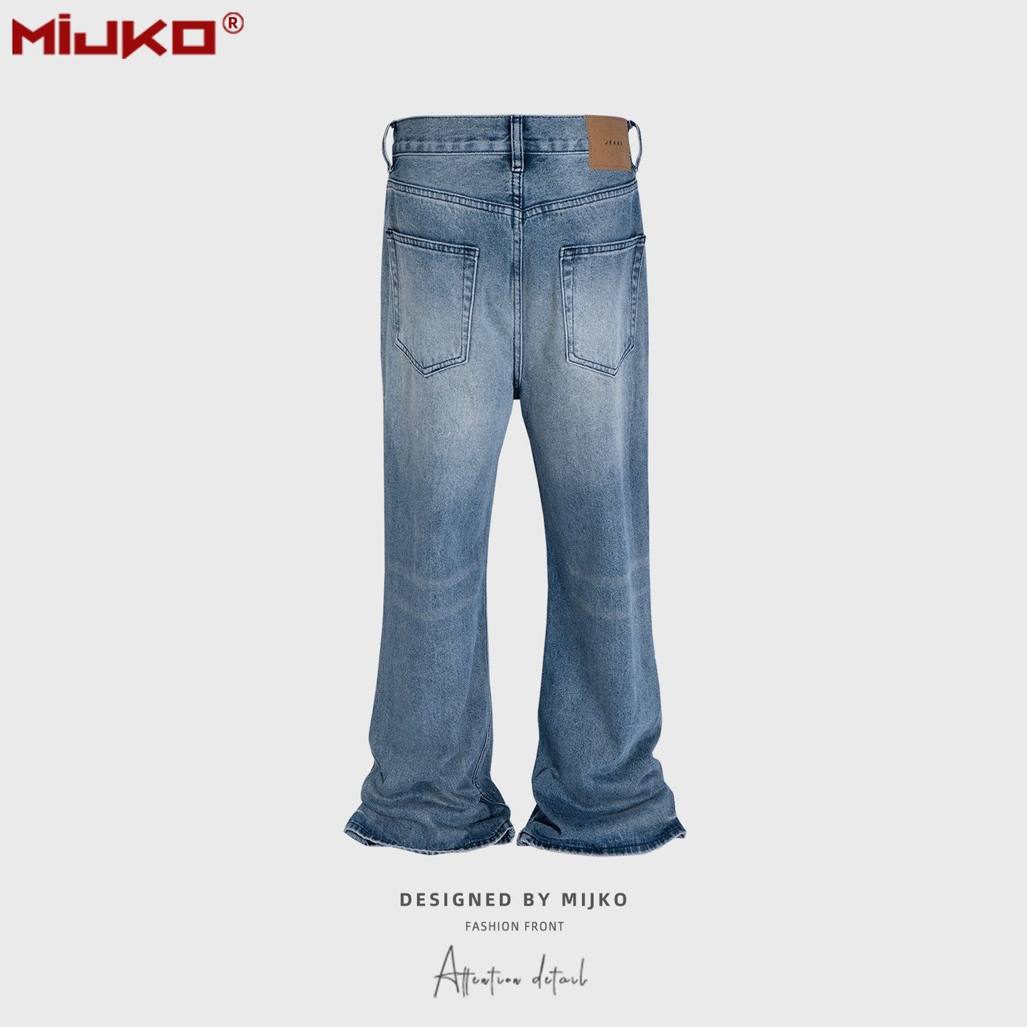 MIJKO Mens Vintage Pants Wide Leg Unisex Jeans