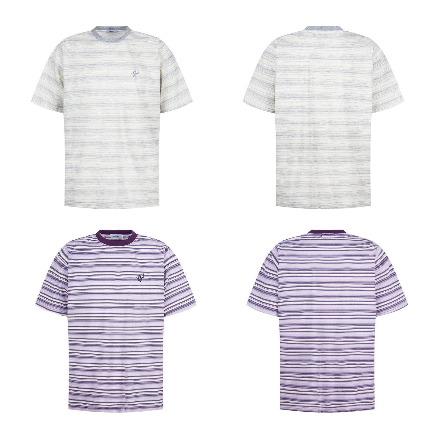 Unisex T-shirts Summer Light Stripe Men's Loose Short Sleeve T-Shirt