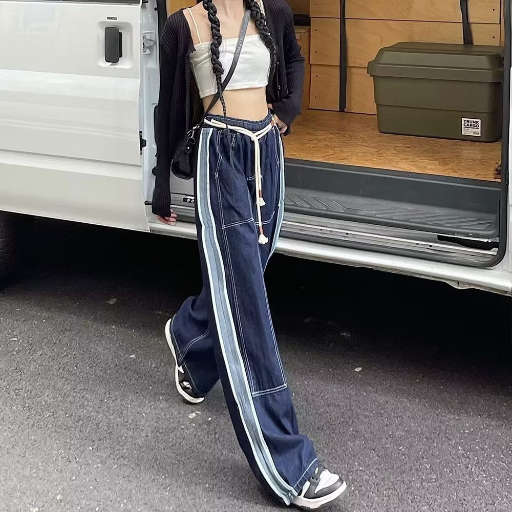 Women jeans hong kong style hemp rope women's clothing