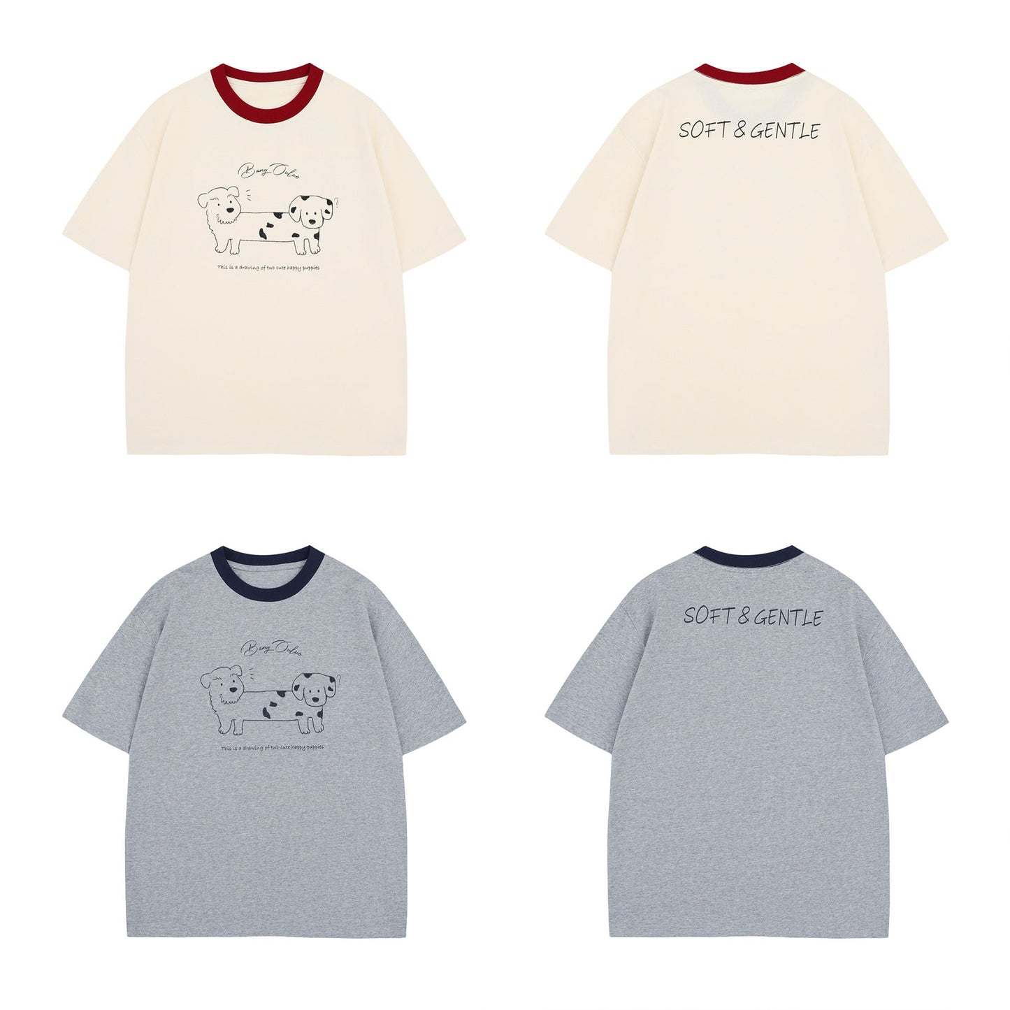 Unisex T-shirts High Sense Fun Cartoon Pattern Design T-Shirt