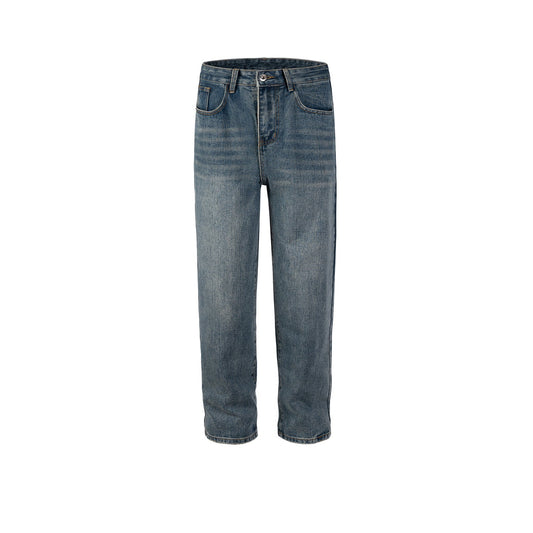 MIJKO Men's Vintage Pants MIJKO men's and women's trousers spliced washed jeans