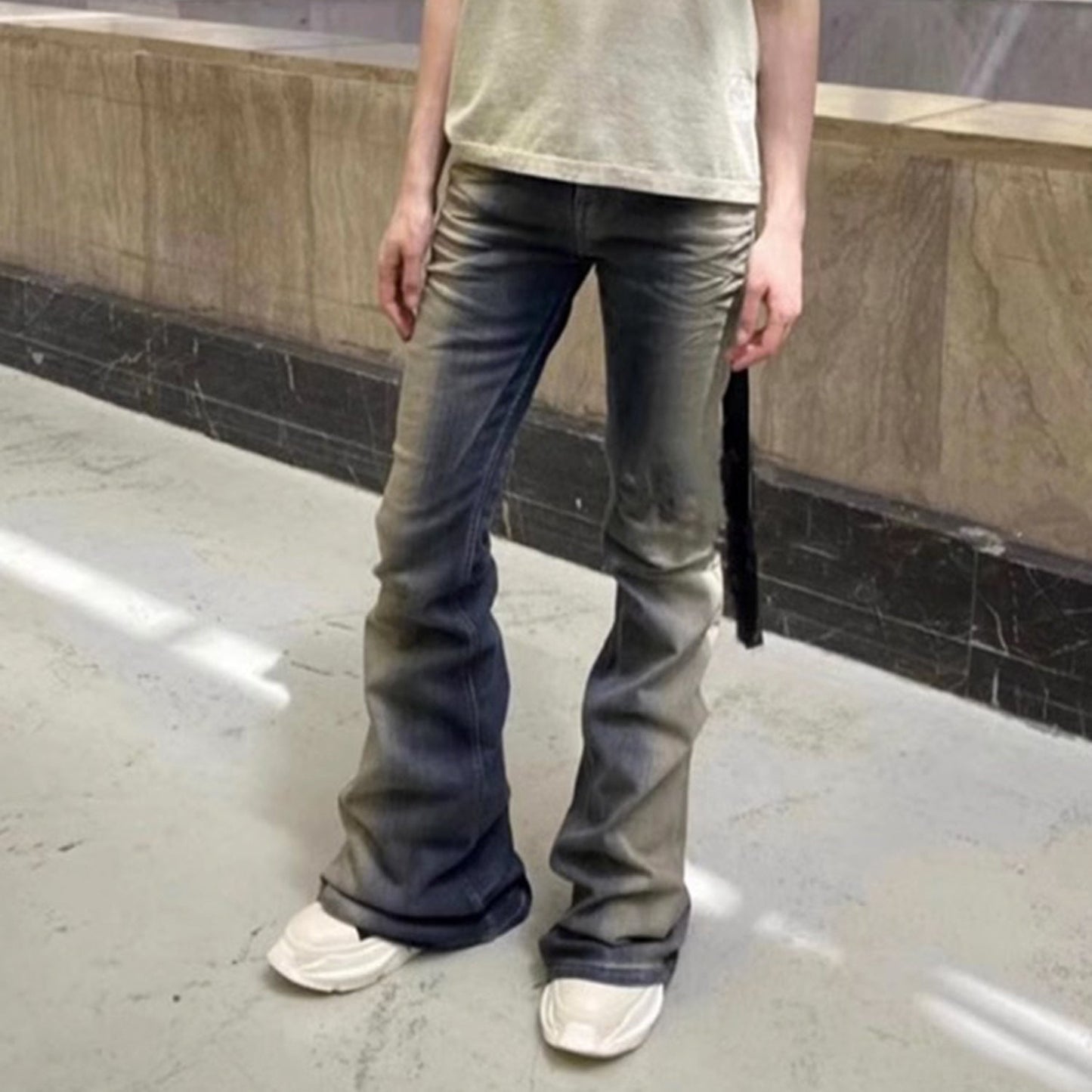 MIJKO Mens Vintage Pants MIJKO Wide-Foot Trousers RICK Flared Jeans