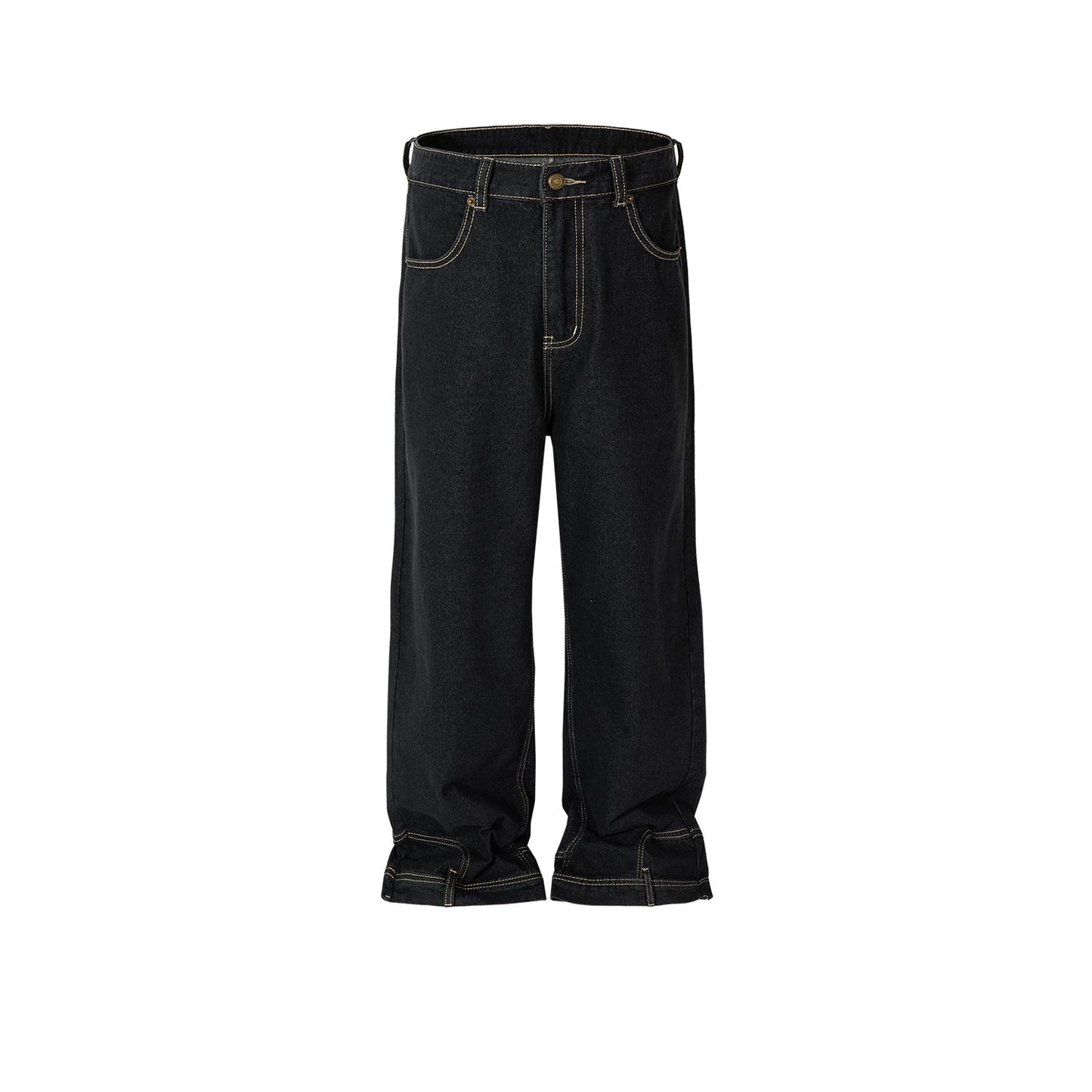 MIJKO Men's Vintage Pants MIJKO Men's Women's Design Trousers Men's and Women's Straight Washed Jeans