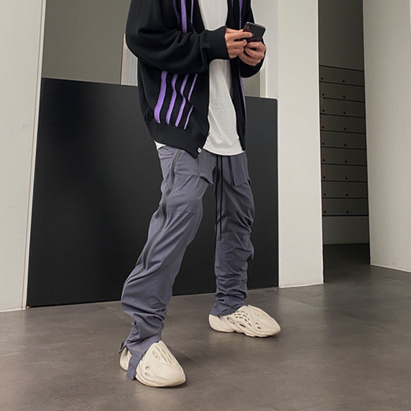 MIJKO Mens Vintage Pants MIJKO Autumn and Winter VIBE Wind Casual Pants Undermycar Pocket Functional Pants