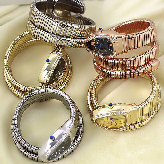 Men's watches snake shape diamond