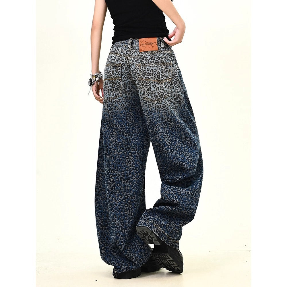 Women jeans leopard print jeans women loose