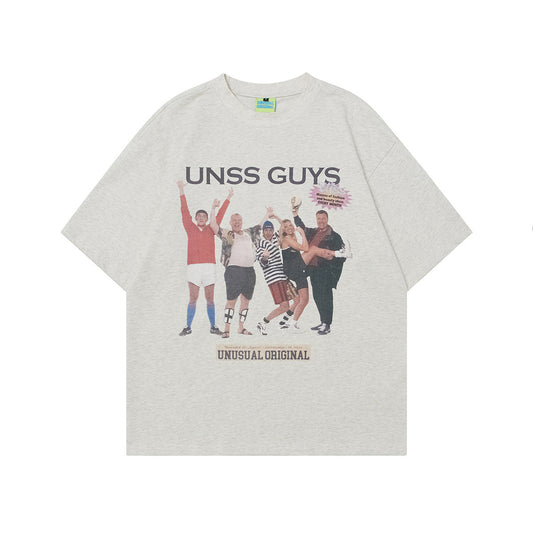 Unisex T-shirts Summer Painting Figure Men's Loose Short Sleeve T-Shirt