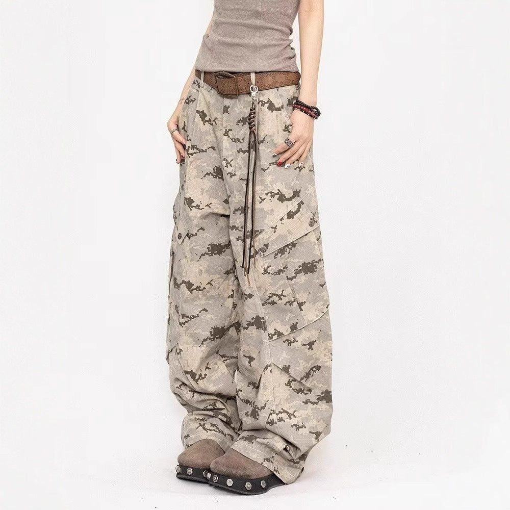 Women jeans retro camouflage women
