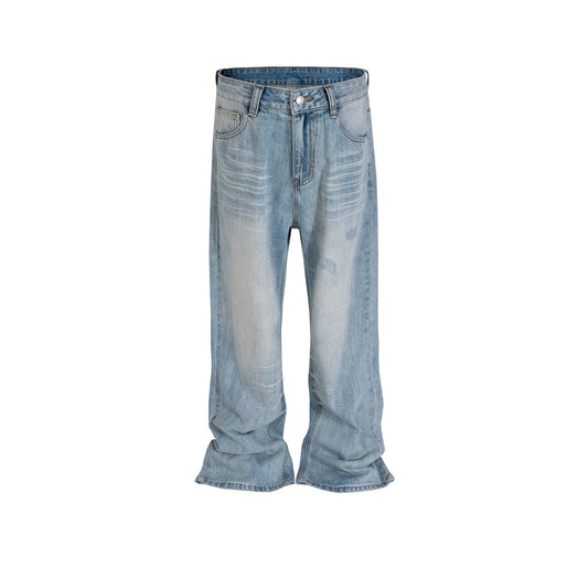 MIJKO Men's Vintage Pants MIJKO Men's Clothing Women's Washed Old Men's and Women's Jeans