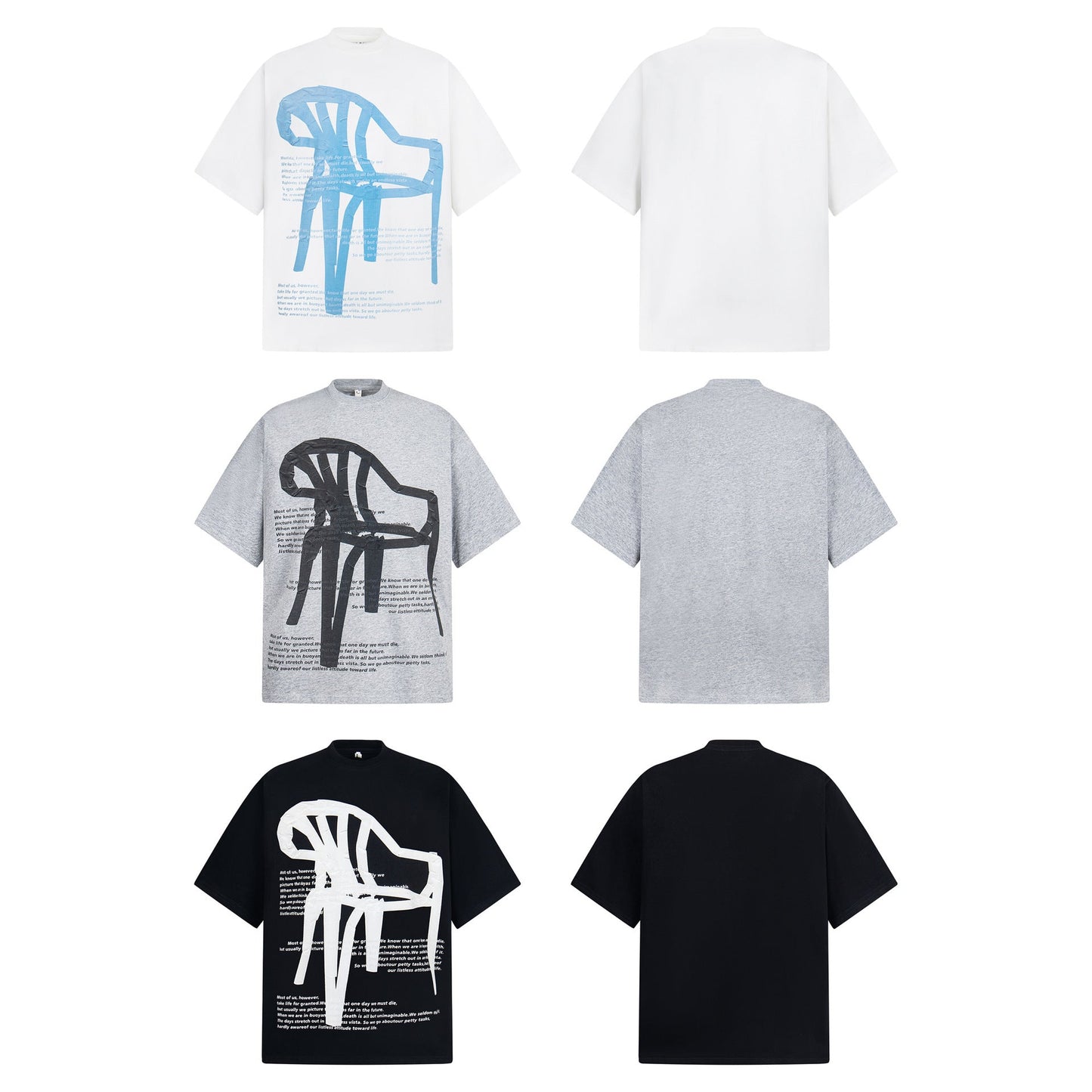 Unisex T-shirts Street Vintage Men's Loose Short Sleeve T-Shirt