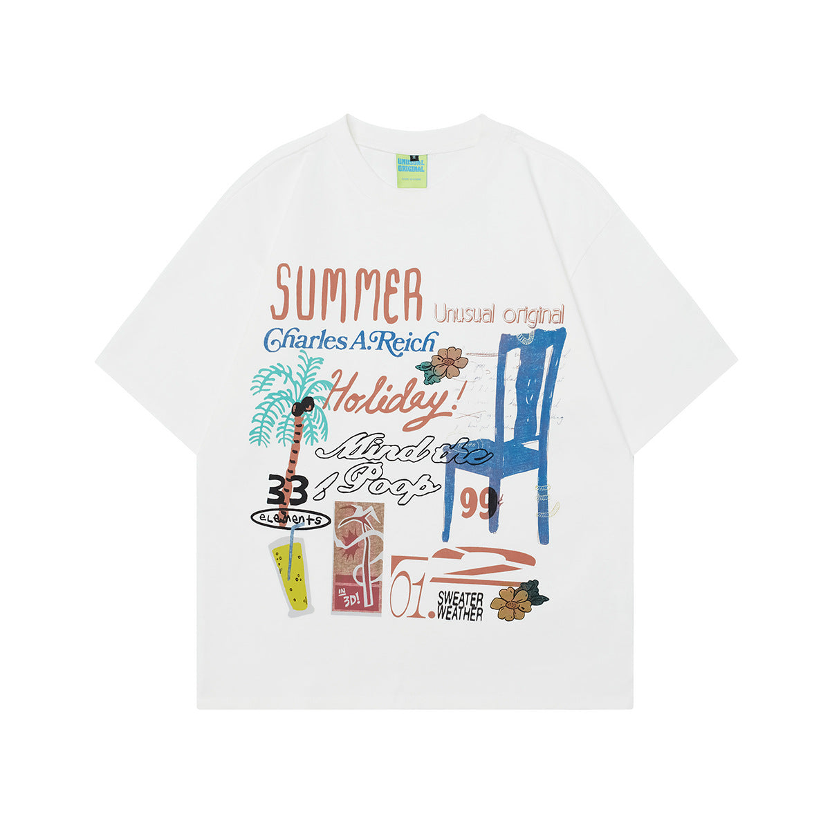 Unisex T-shirts Summer Painting Men's Loose Short Sleeve T-Shirt