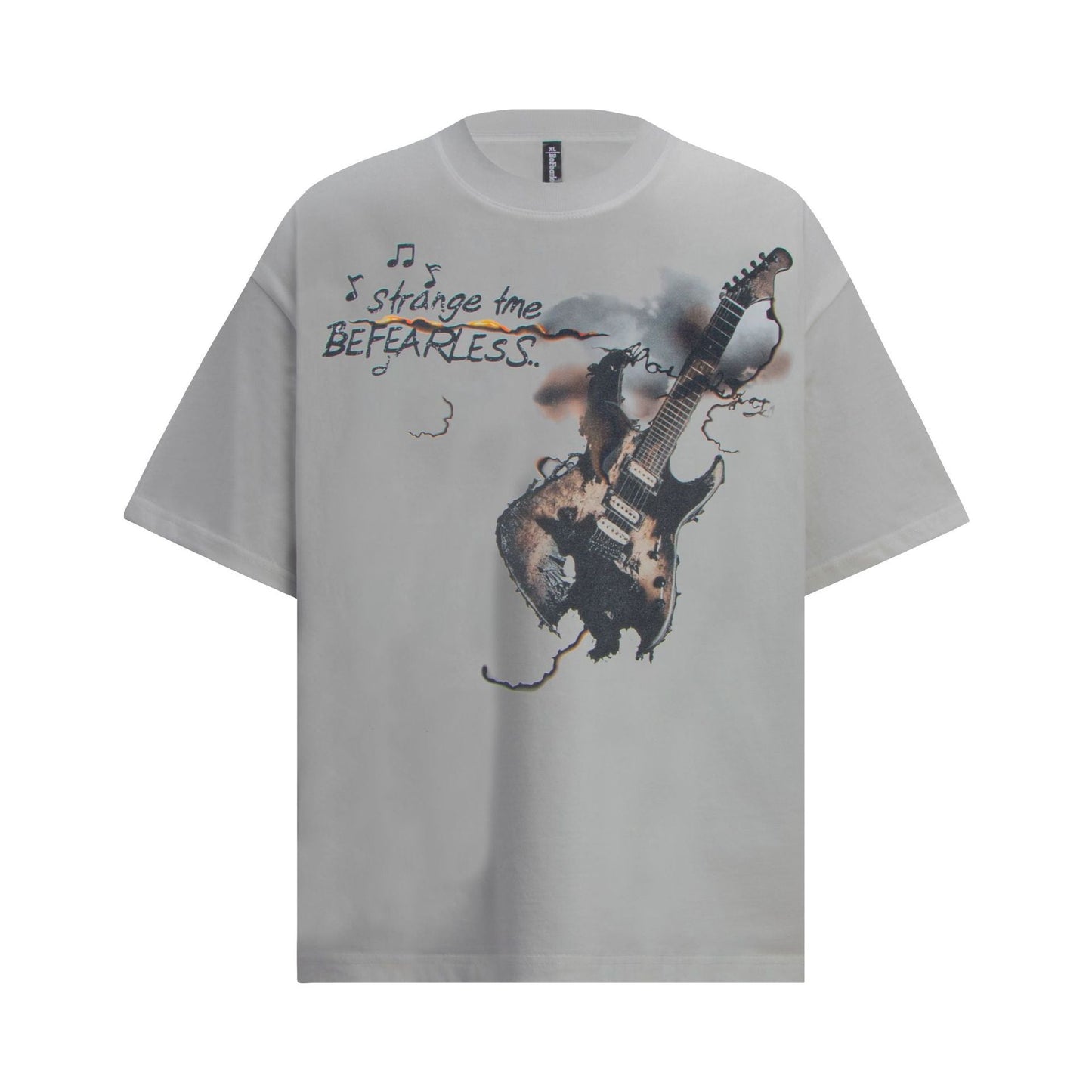 Unisex T-shirts Summer Guitar Figure Men's Loose Short Sleeve T-Shirt