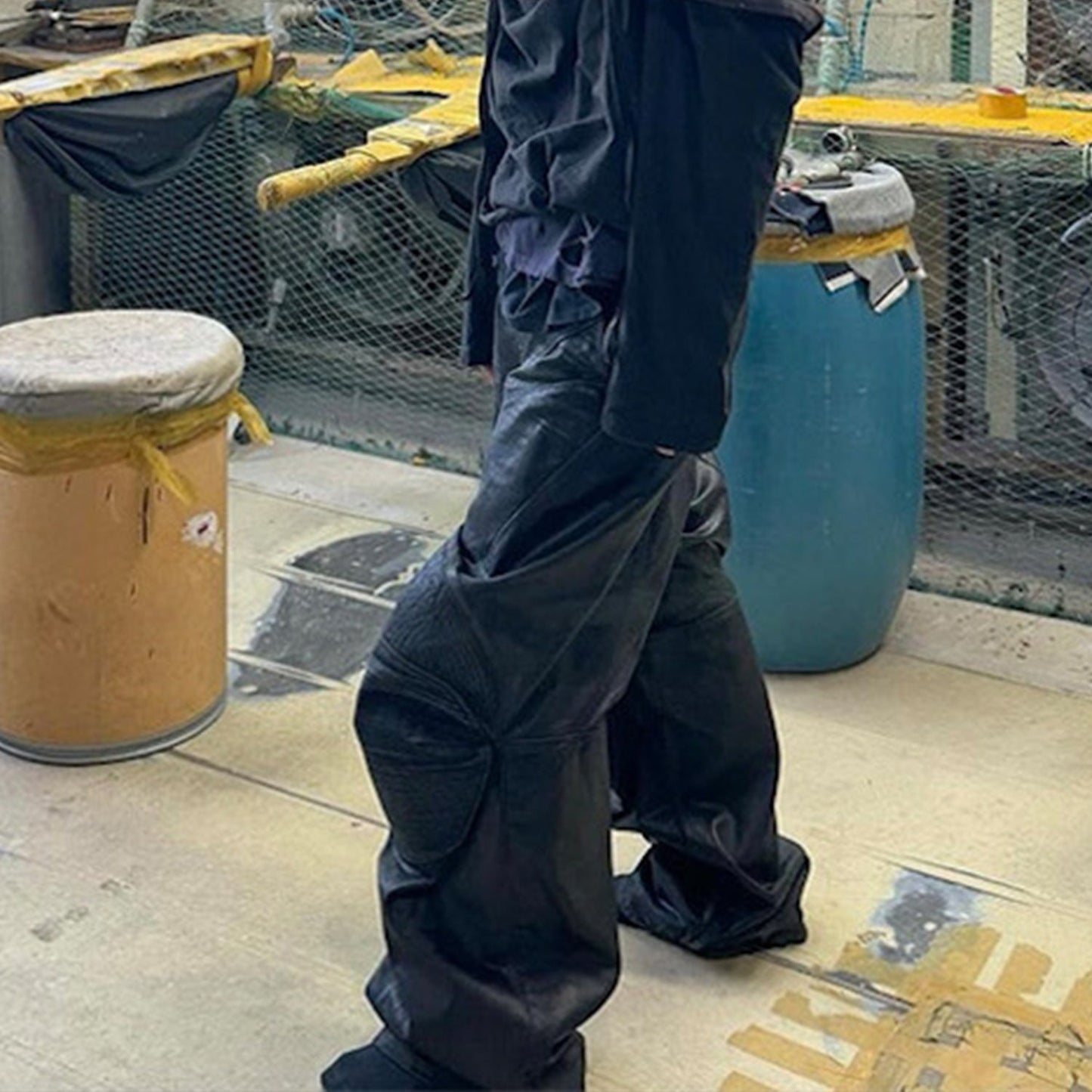 MIJKO Men's Vintage Pants MIJKO Motorcycle Armor Men's and Women's Splicing Jeans