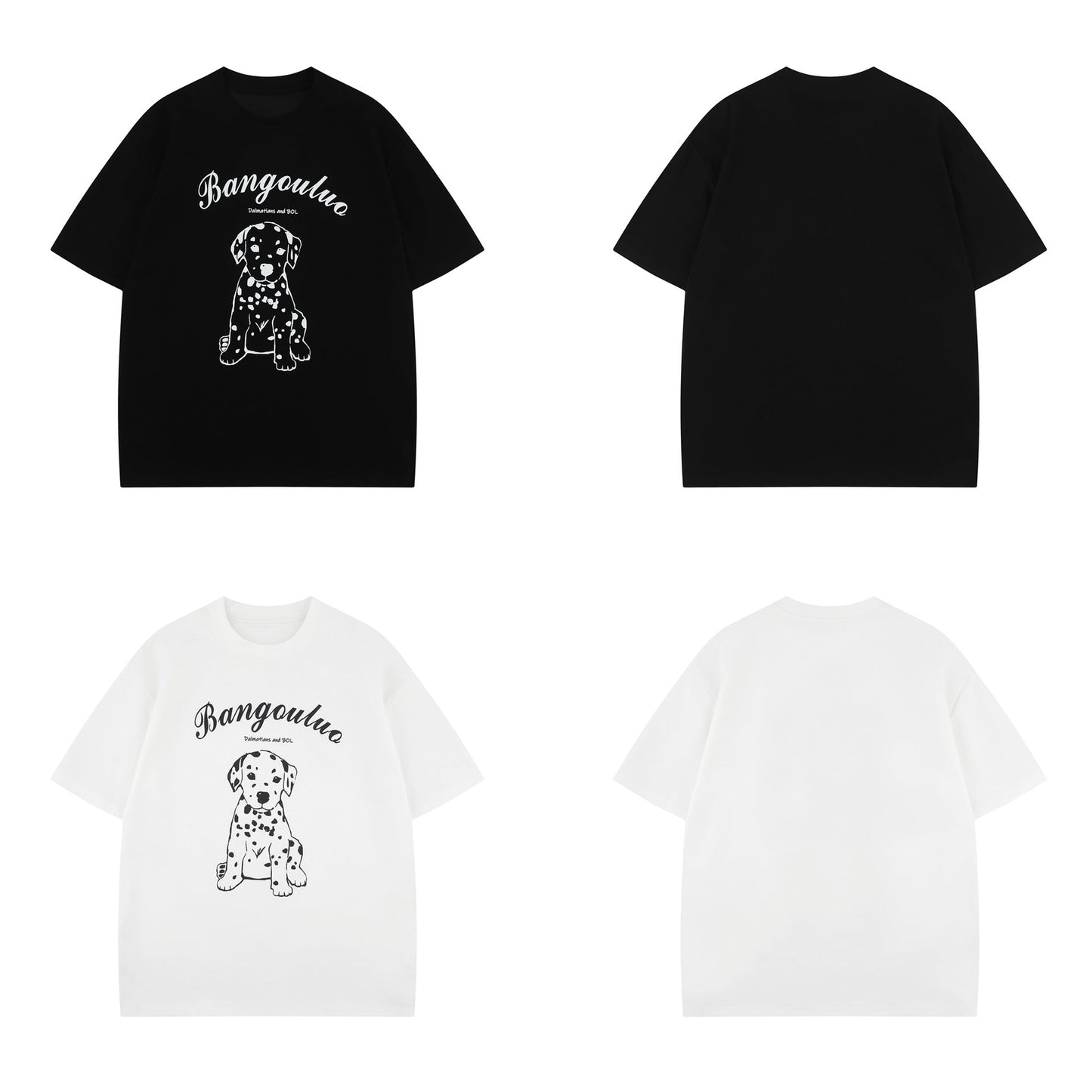 Unisex T-shirts Premium Sense Fun Cartoon Dog Design Loose T-Shirt