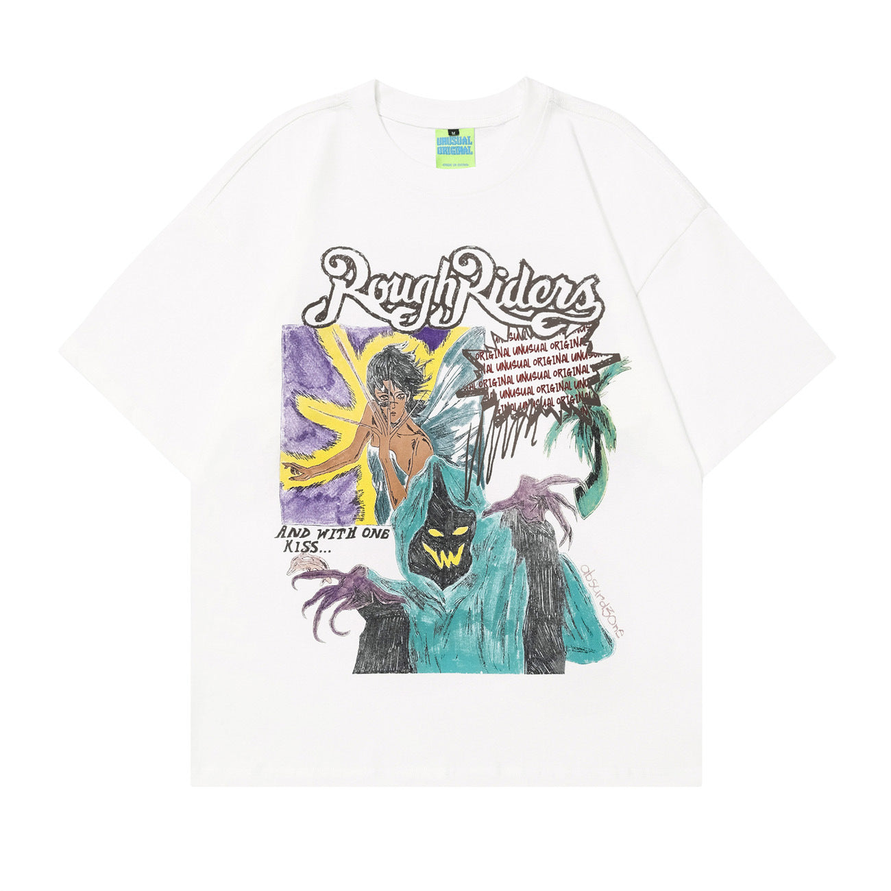 Unisex T-shirts Summer Men's and Women's Street Color Painting Loose Short Sleeve T-Shirt