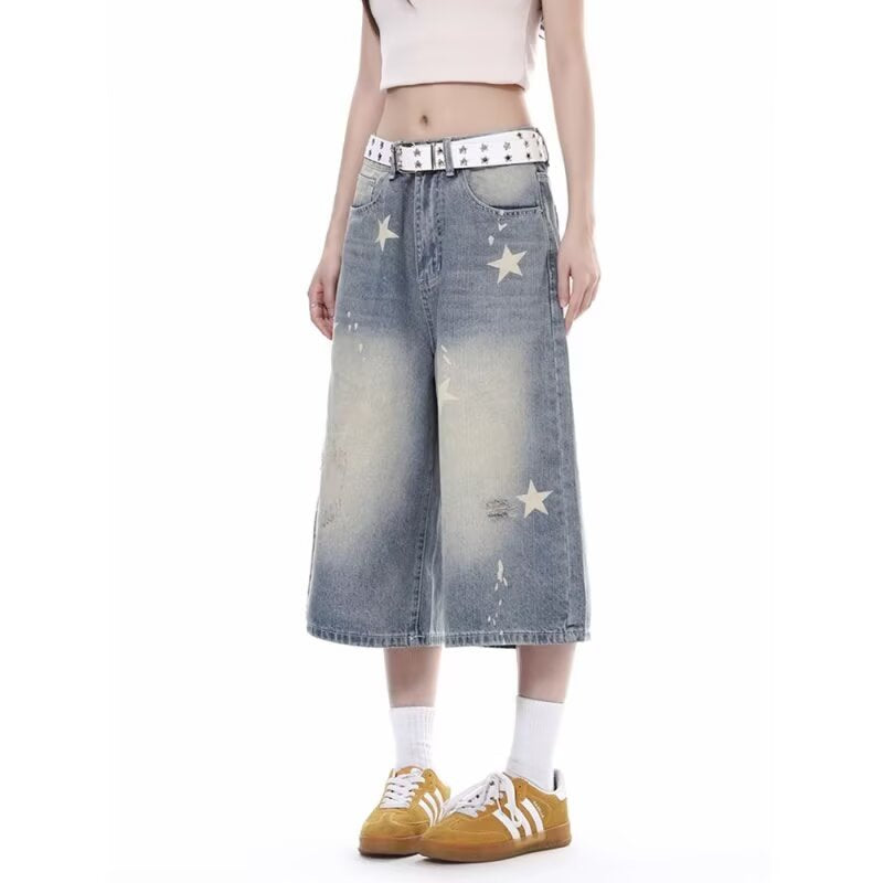 Women's Jeans Vintage Women's Summer Loose Denim Cropped Pants