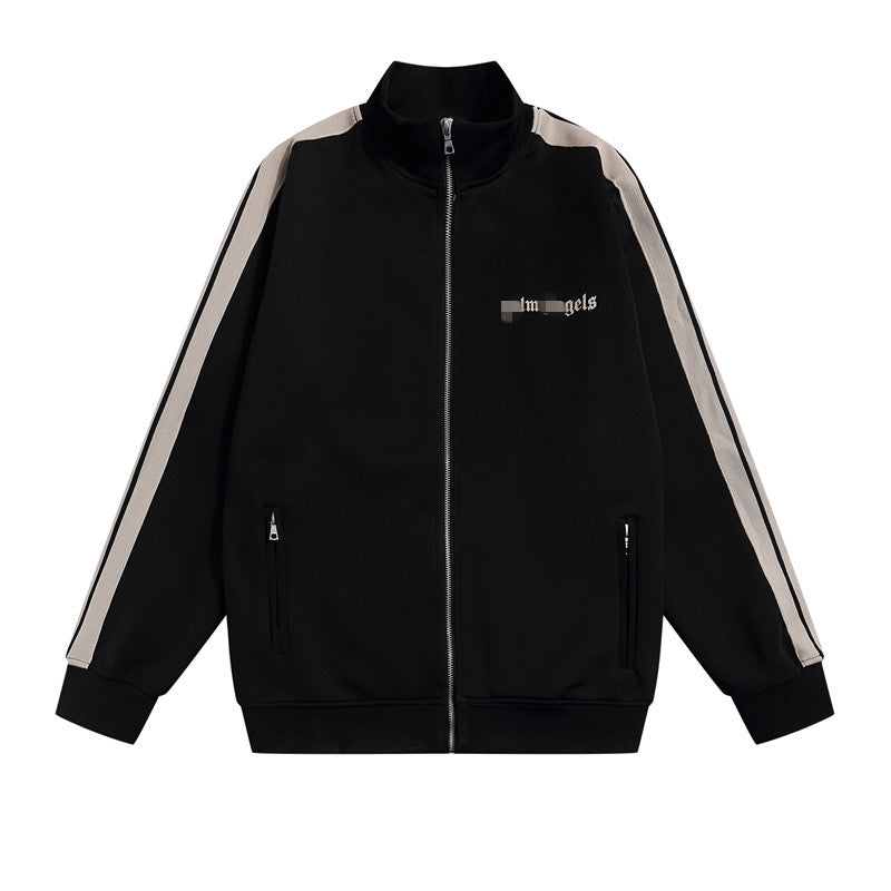 Palm Angels Sweatshirts Suit Striped Color Matching Sports Suit Loose Casual Suit