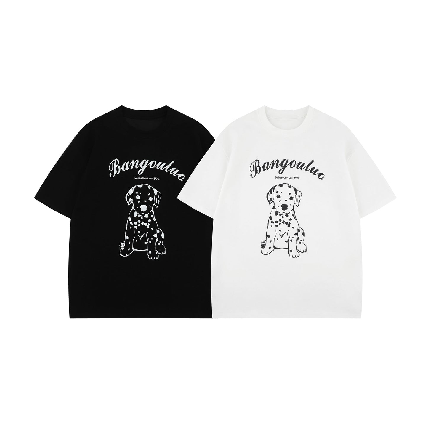 Unisex T-shirts Premium Sense Fun Cartoon Dog Design Loose T-Shirt