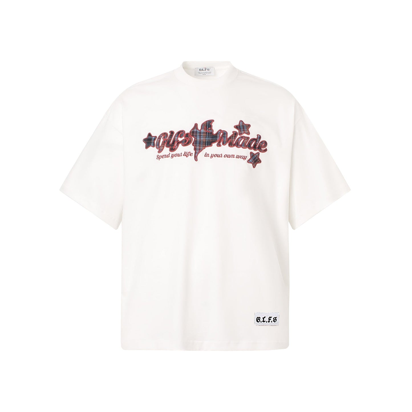 Unisex T-shirts Patch Embroidery Premium Design Loose Short Sleeve T-Shirt