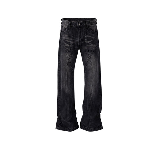 MIJKO Men's Vintage Pants MIJKO Men's Women's Wash Water Old Splicing Trendy Jeans