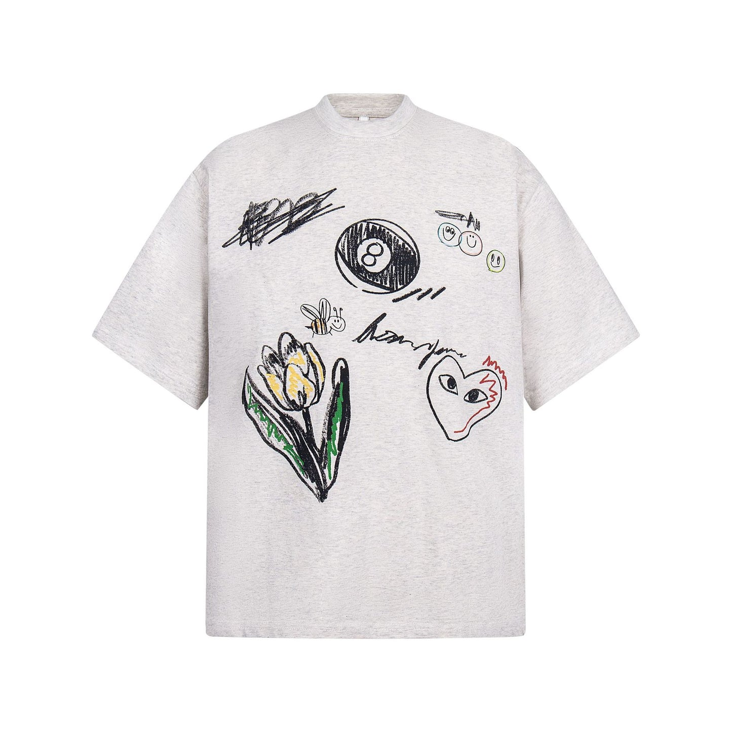 Unisex T-shirts Street Vintage Creative Painting Men's Loose Short Sleeve T-Shirt