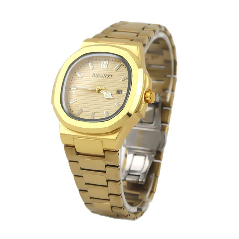 Men's Watches Steel Strap Quartz Watch Waterproof Butterfly Buckle Alloy Watch Watch