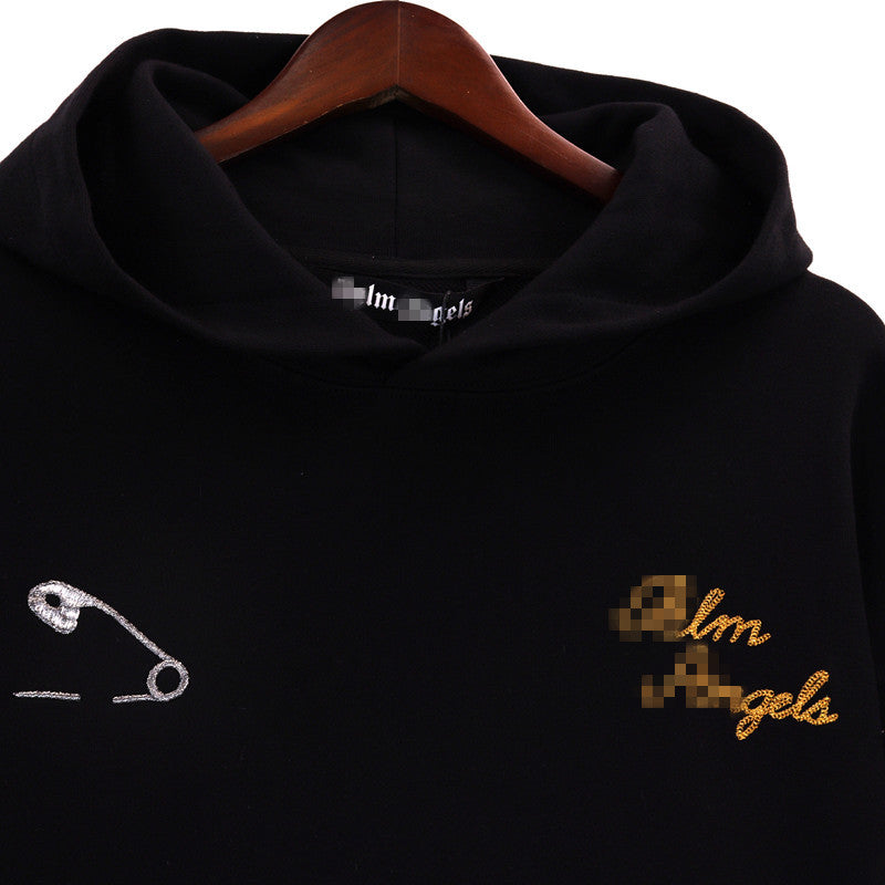 Palm Angels Hoodie Coconut Tree Pin Embroidered Hooded Sweater