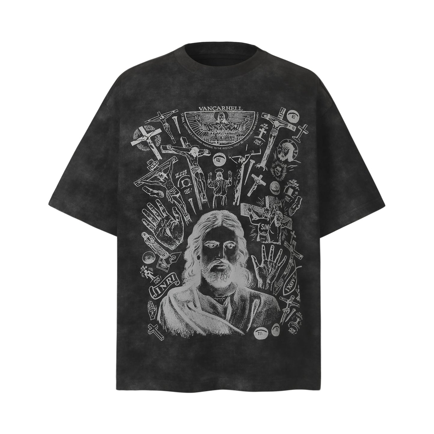 Unisex T-shirts Summer Tie-Dye Character Men's Loose Short Sleeve T-Shirt