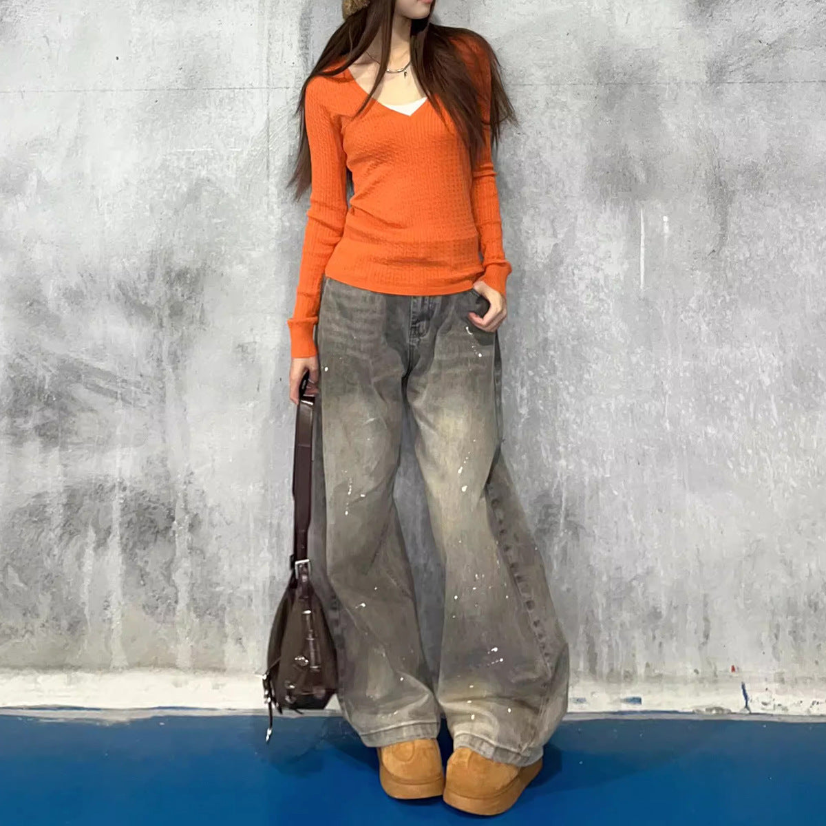 Women jeans retrohigh waist
