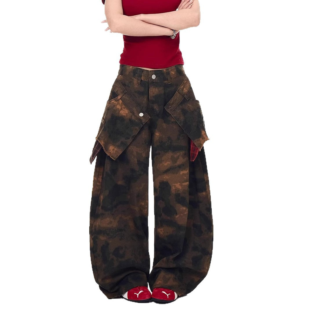 Women jeans high waist loose wide leg pants