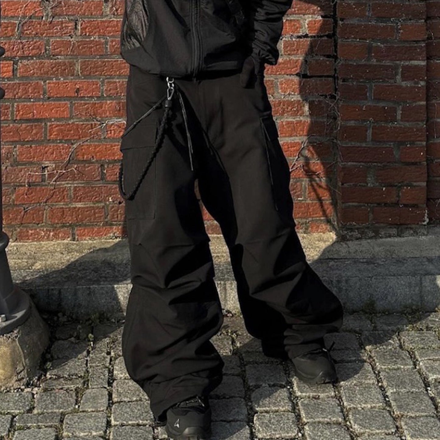 MIJKO Mens Vintage Pants MIJKO Casual Trousers High Street Side Zipper Multi-Pocket Overalls