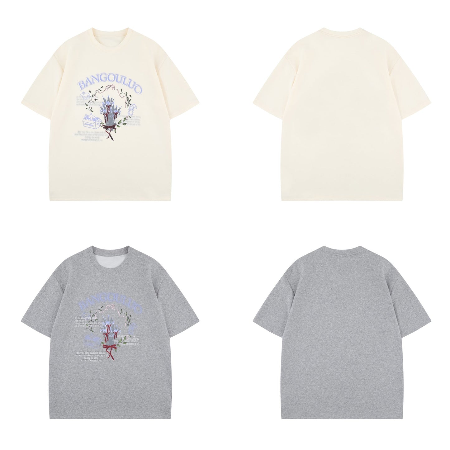 Unisex T-shirts Simple Premium Flower Pattern Design T-Shirts